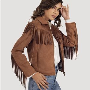 Wrangler Faux Suede Fringe Jacket NWT